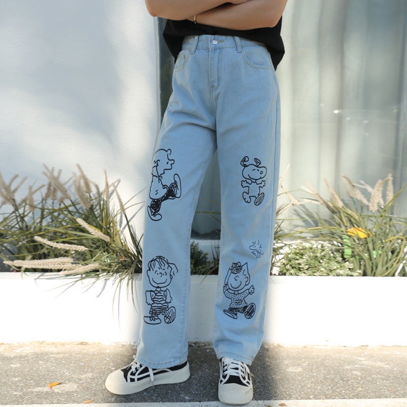 Cartoon sales print jeans