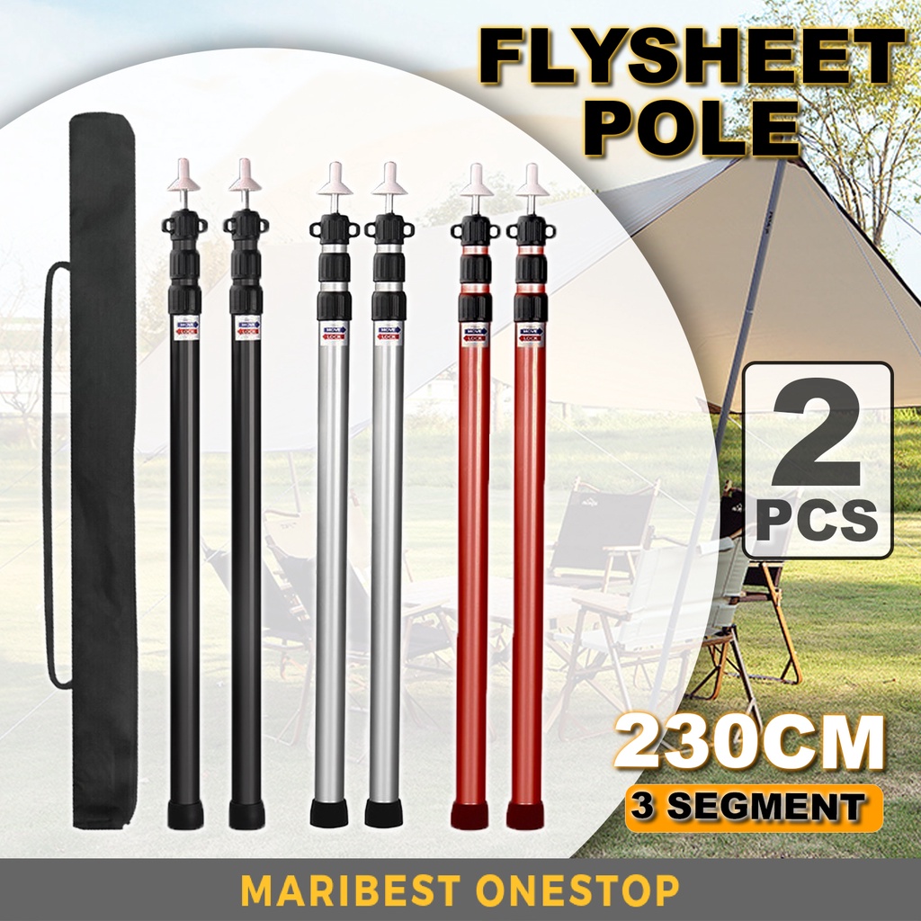 2.3M Adjustable Flysheet Pole Camping Tent Pole Tiang Khemah Flysheet ...