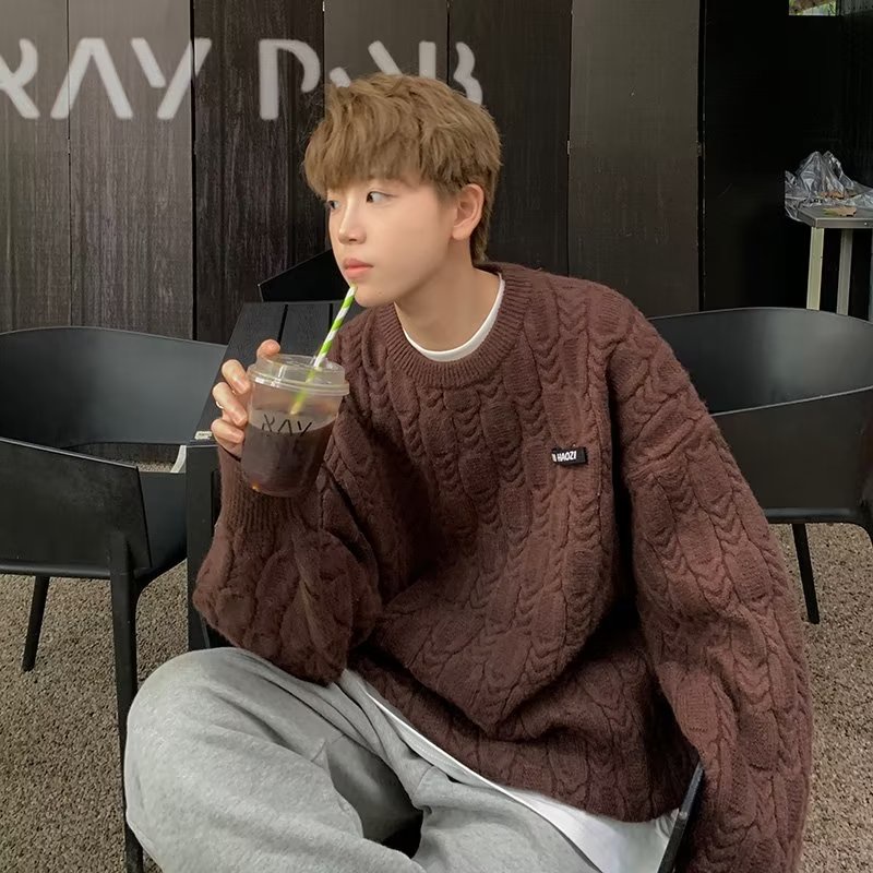 Japanese Sweater Men's Fashion Brand Korean Boys' Slouchy Style Premium