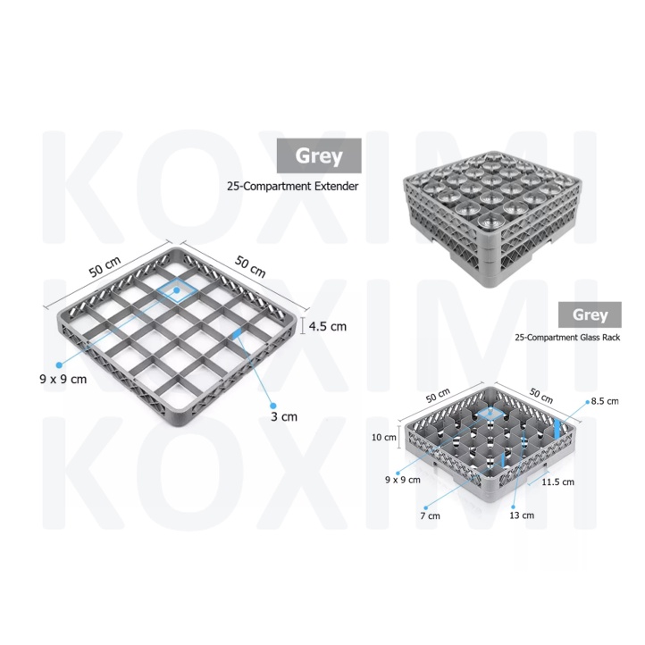 Glass Rack Extender 25 Compartments - Add Height To Existing Glass Rack ...
