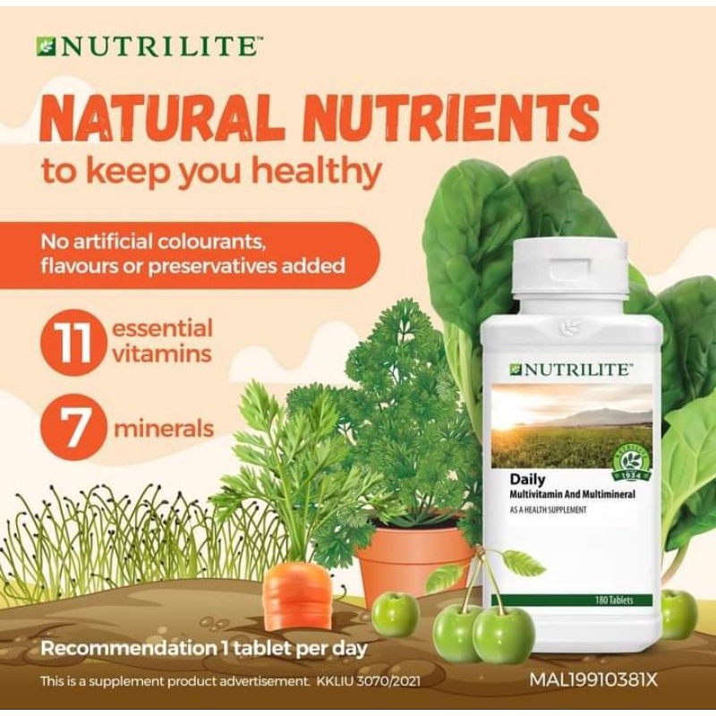 Original Amway Nutrilite Daily Multivitamin And Multimineral Shopee Malaysia