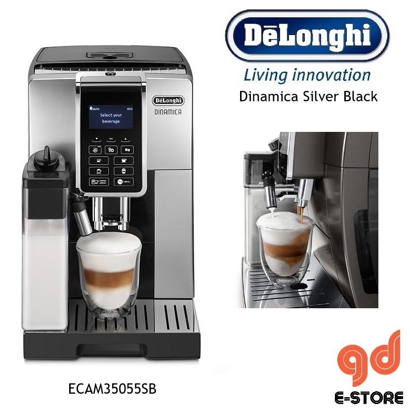 Delonghi ECAM35055SB Dinamica Silver Black Fully Automatic Coffee Machines ECAM350.55.SB