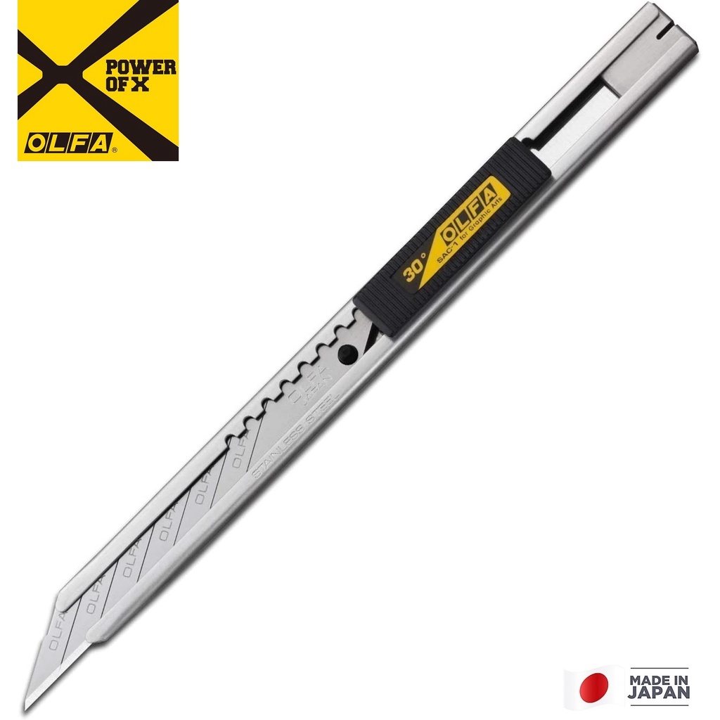 Olfa Cutter Sac 1 141b 9mm Sac 1 Stainless Steel Graphics Knife With 30 Degree Precision Blade