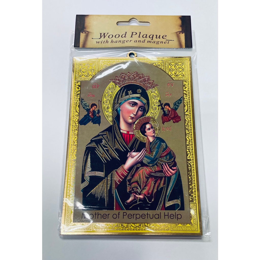 Wood plaque with hanger and magnet - Our Lady of Perpetual Help ...