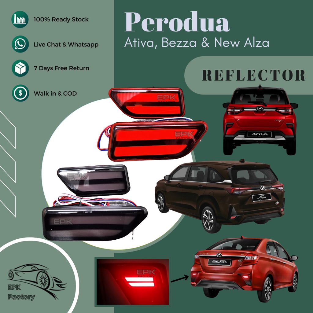 Perodua Ativa Bezza Alza Rear Bumper Reflector 2020 2021 2022 with ...