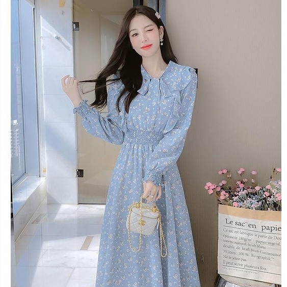 Irregular Design V-neck Slim Waist Belly Dress Women Autumn 2023 Korean  Chic Vintage Long Sleeve Robe Slim Hepburn Style Dresses - AliExpress