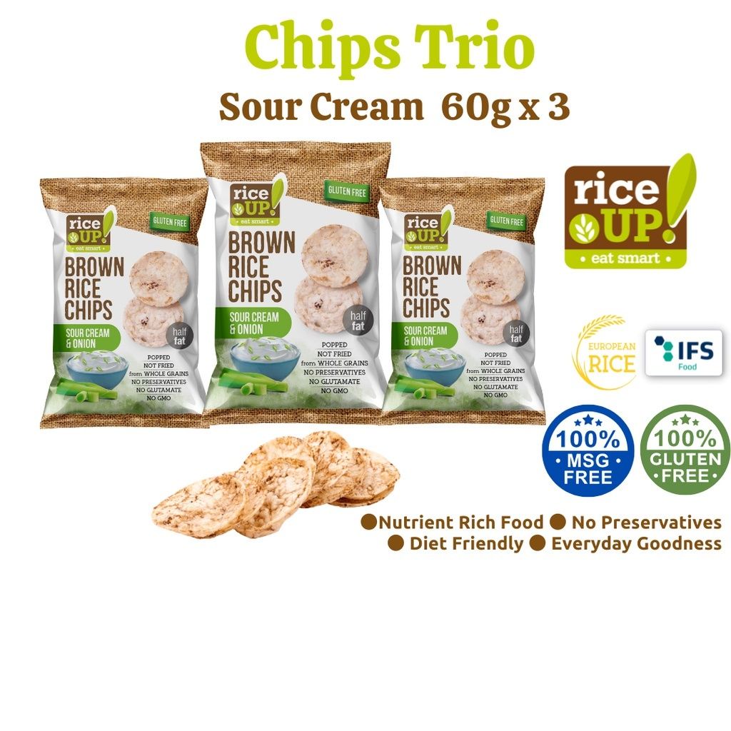 RiceUP Gluten Free Sour Cream & Onion Whole Grain Brown Rice Crunchy