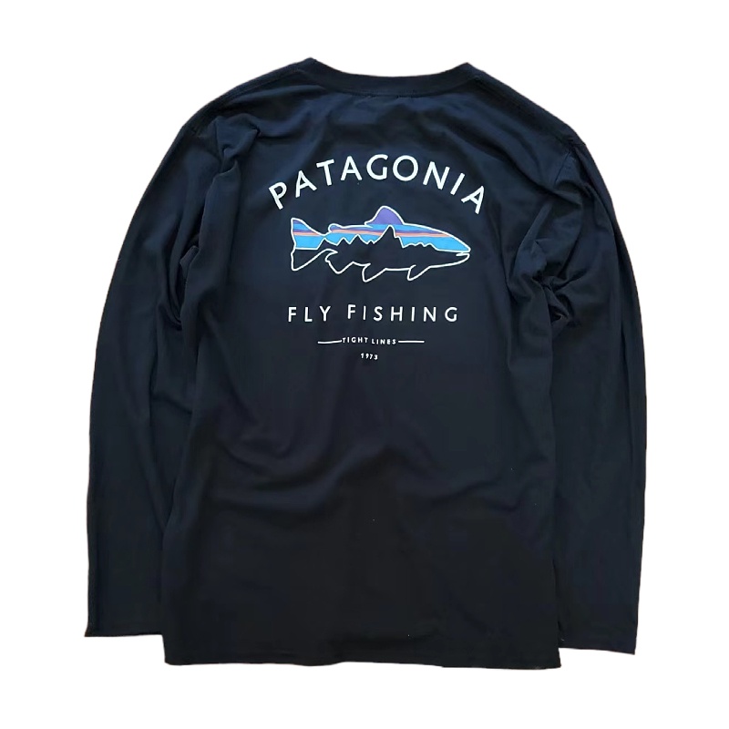 Patagonia Men's T-shirt, Comfortable Casual Cotton Short Sleeve 38537 Navy  L