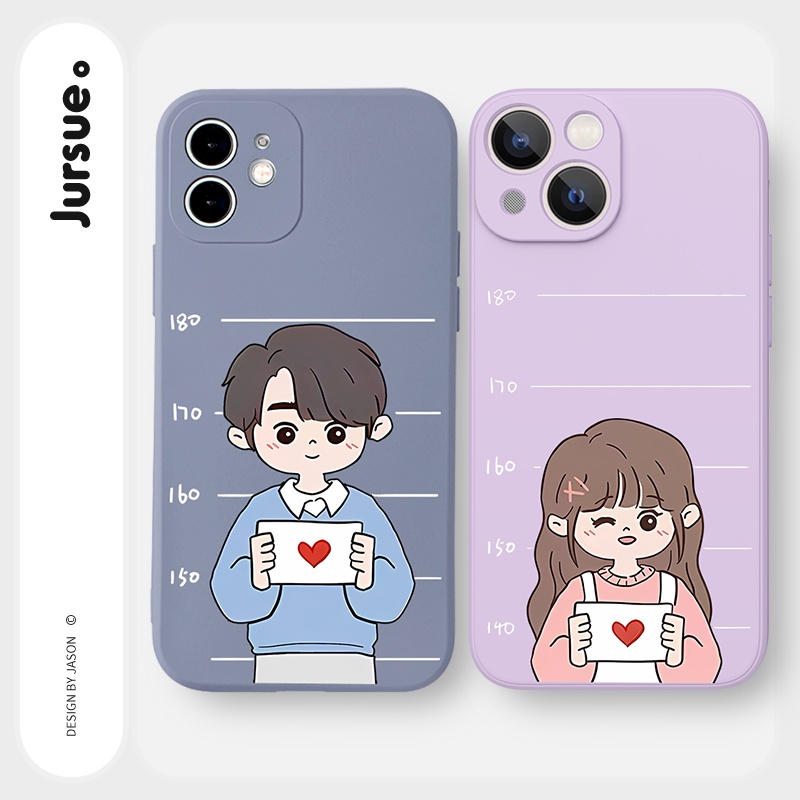 Jursue Soft Silicone Matching Couple Set Cute Funny Shockproof Casing