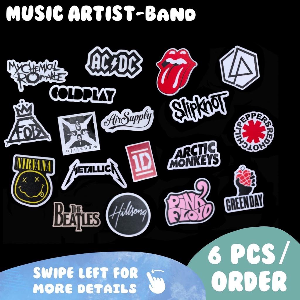 STICKER: MUSIC ARTIST- BAND (SET OF 6PCS) | Shopee Malaysia
