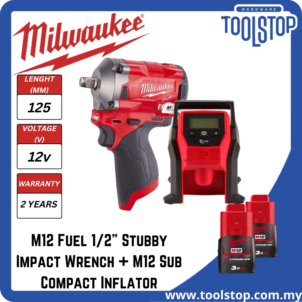 Milwaukee m12 discount sub compact inflator