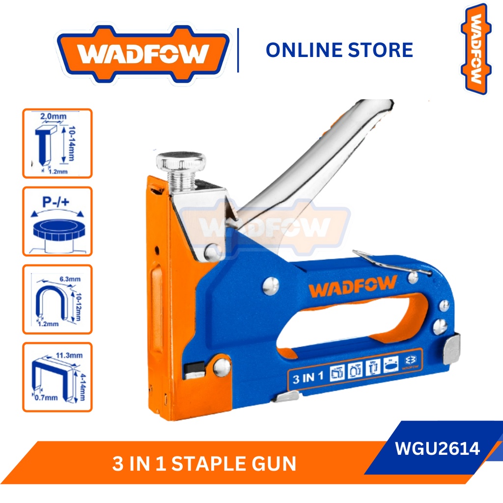 Wadfow 3 In 1 Staple Gun D Type Staples U Shape Staples Brad Nails