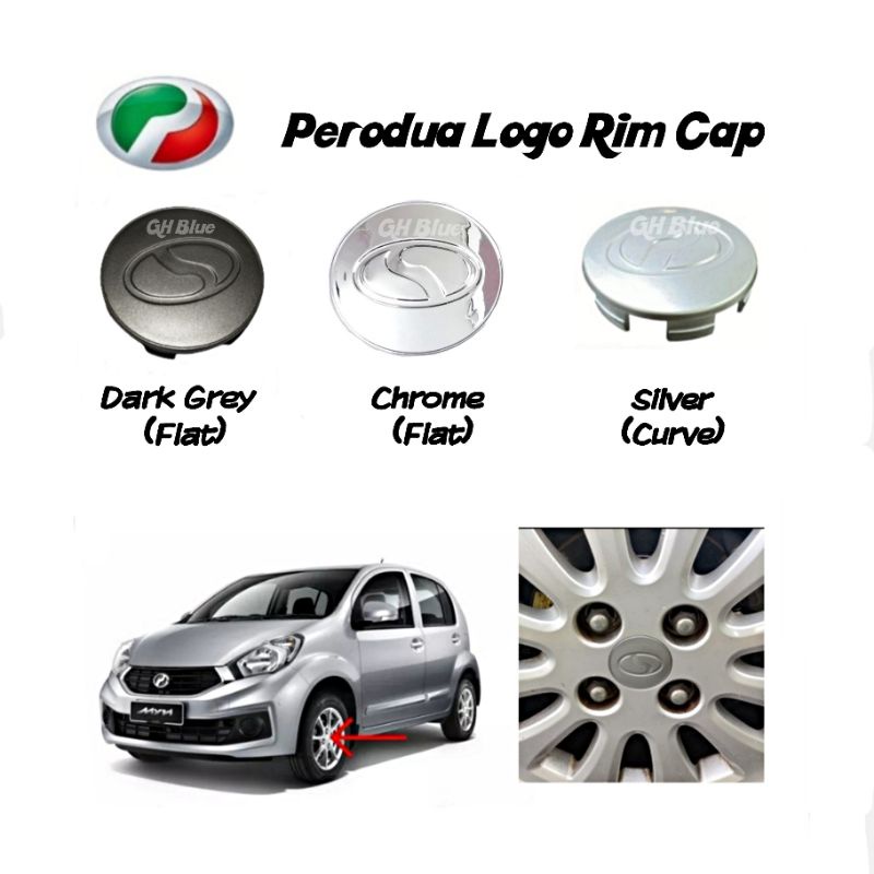 Perodua Viva Kelisa Alza Myvi Axia Bezza Chrome Rim Cap / Wheel Cap ...