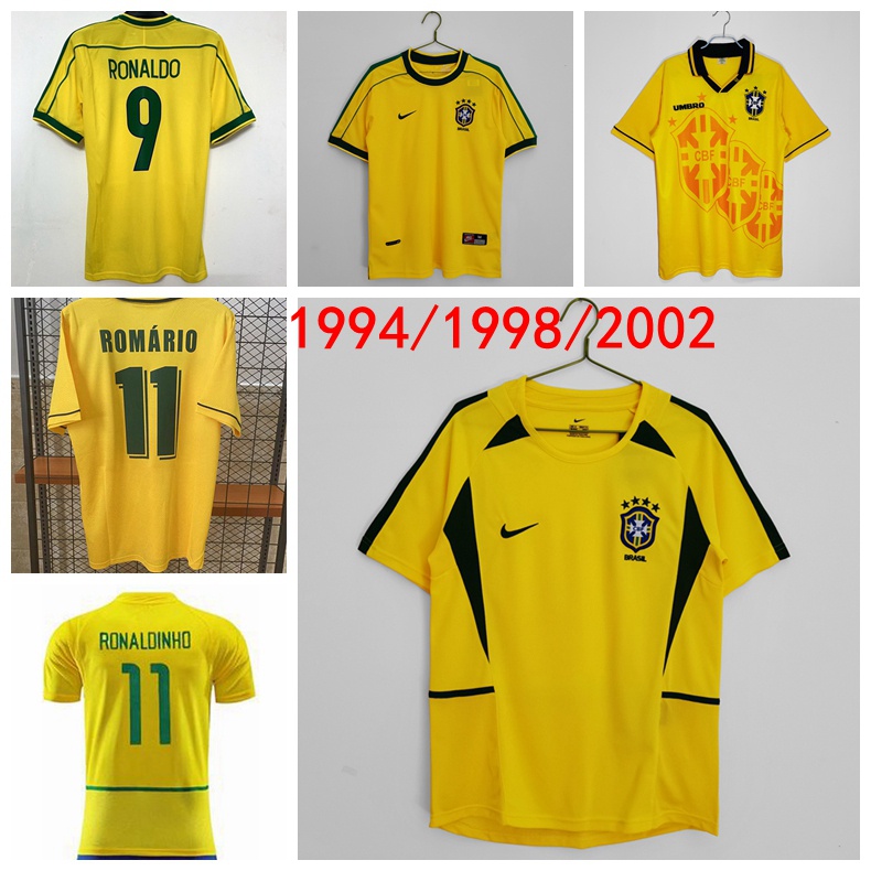 Brazil 2002 Home Short Sleeve Football Shirt [As worn by Ronaldo, Rivaldo &  Ronaldinho]