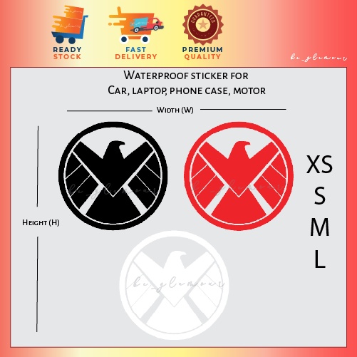 Agent of Shield sticker S.H.I.E.L.D. reflective stiker marvel kereta ...