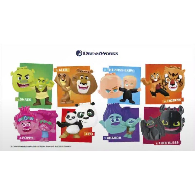 Happy Meal Dreamworks Dreamwork Shrek Madagascar Kungfu Panda Trolls ...
