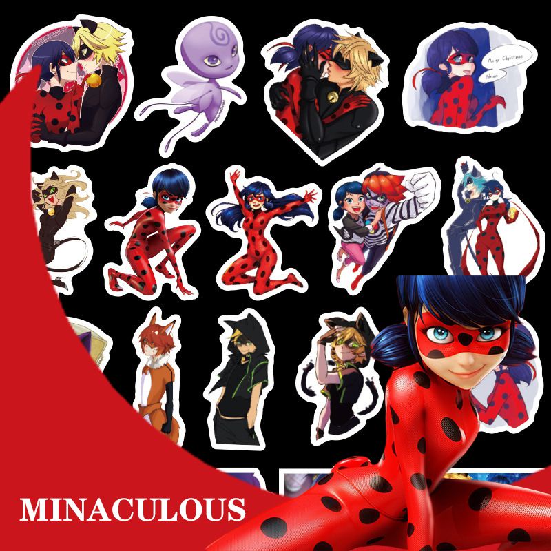 Ladybug Miraculous 50pcs Sticker Bomb Pack DIY Imposter Crew Set Decals ...