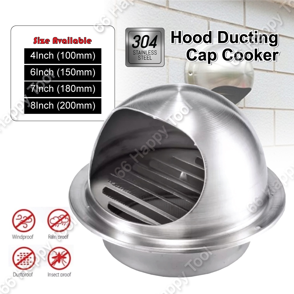 66 Happy Tool Ready Stock 4" 6" 7" 8"Stainless Steel Hood Ducting Cap