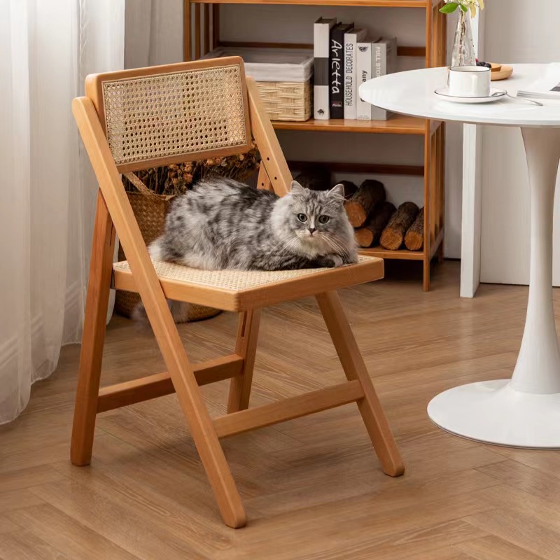 Nordic Folding Chair Solid Wood Medieval Dining Chair B & B B Balcony
