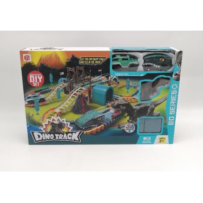Dino Track Railway For Kids Playset Toy Vehicle Educational DIY Extreme Race Train Gift