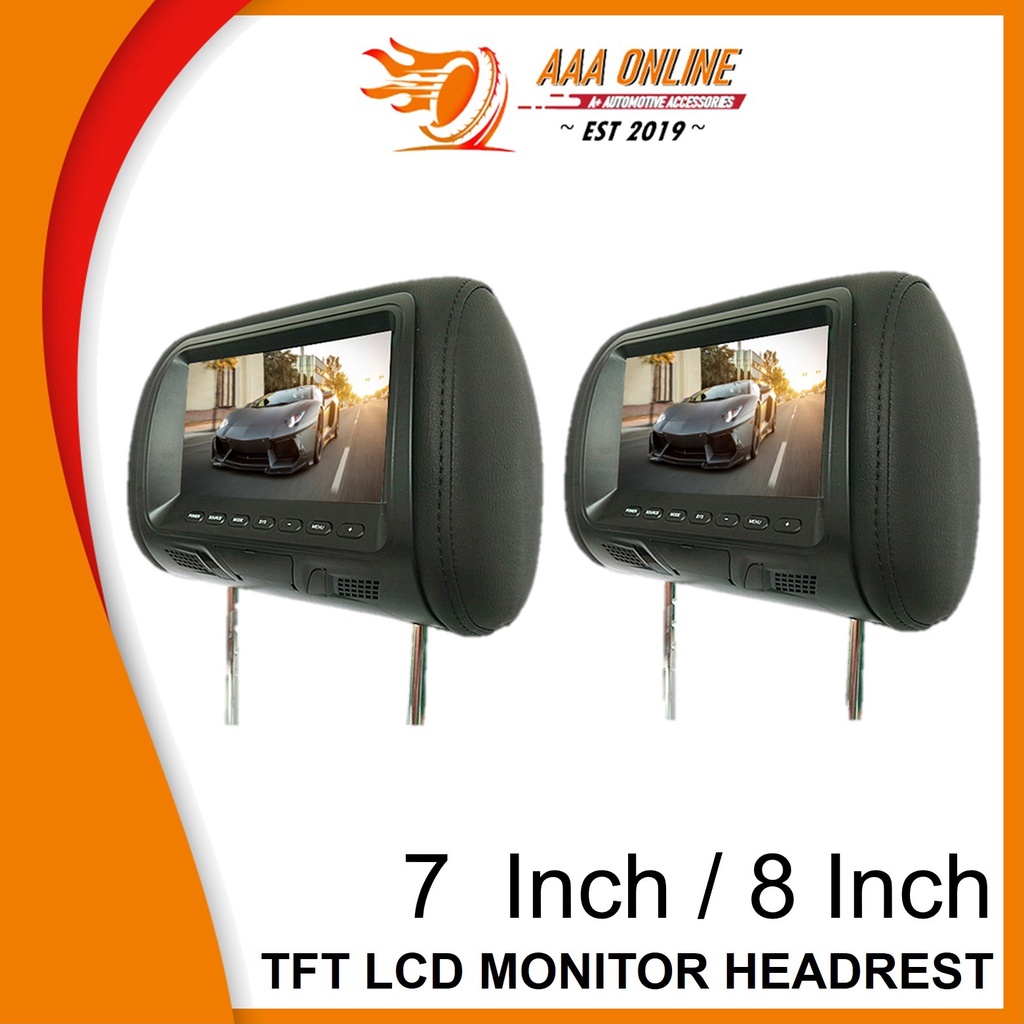 7"/ 8" inch TFT LCD Monitor Headrest With Universal Mount