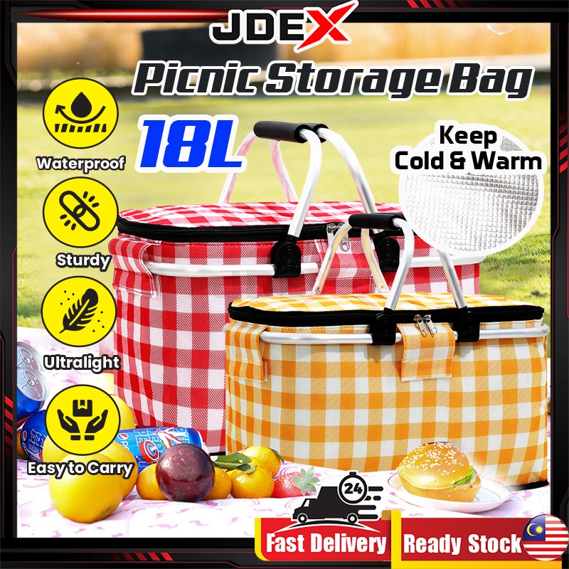 JDEX Picnic Basket Bag Foldable Picnic Storage Bag outdoor Basket
