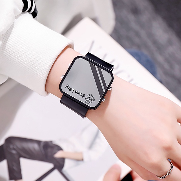 Women s LED Mirror Luminous Sports Digital Watch Fashion Casual Cute Ladies Watches Shopee Malaysia