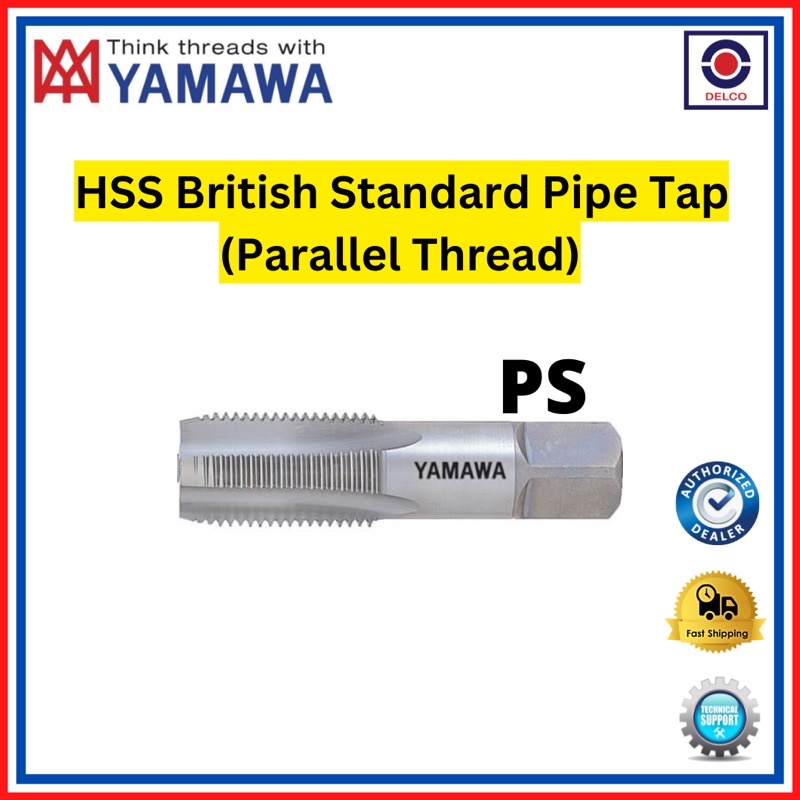YAMAWA JAPAN HSS PS British Standard Parallel Thread Pipe Tap 1/8