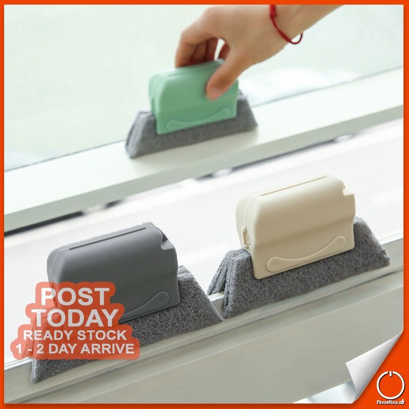 𝐖𝐄𝐓 / 𝐃𝐑𝐘 𝐔𝐒𝐄 Magic Sponge Cleaner Brush Sliding Door Track Window ...