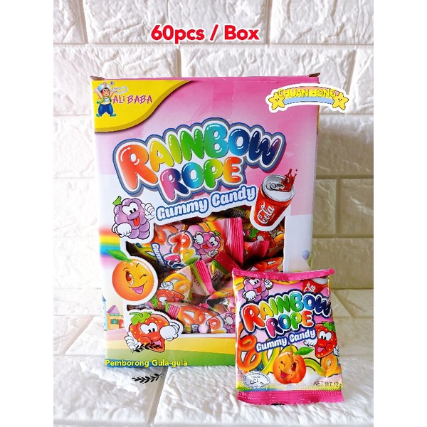 Rainbow Rope Gummy Candy 60packs / Botol | Shopee Malaysia