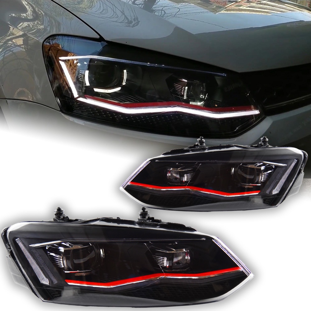 Akd Car Styling For Vw Polo Headlights Vento Led Headlight New Polo Design Drl Hid