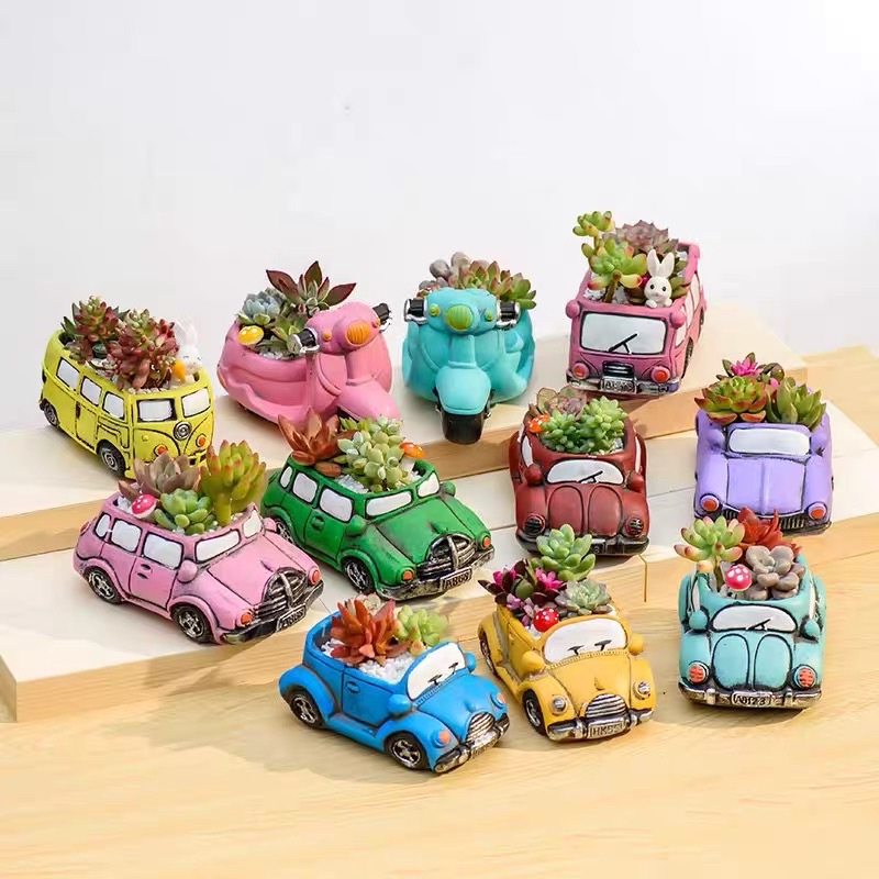 Car Design Succulent Pot Cactus Pot Ceramic Pot 陶瓷花盆 多肉花盆 仙人掌盆 花盆 Pasu ...