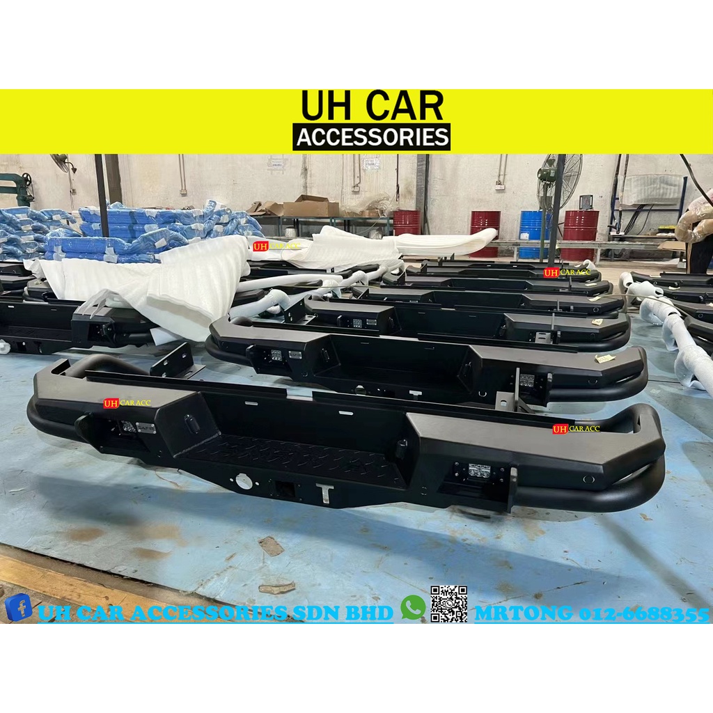 NISSAN NAVARA NP300 D40 PRO4X SAFIR R1 V2 STEEL REAR BUMPER BULL BAR ...