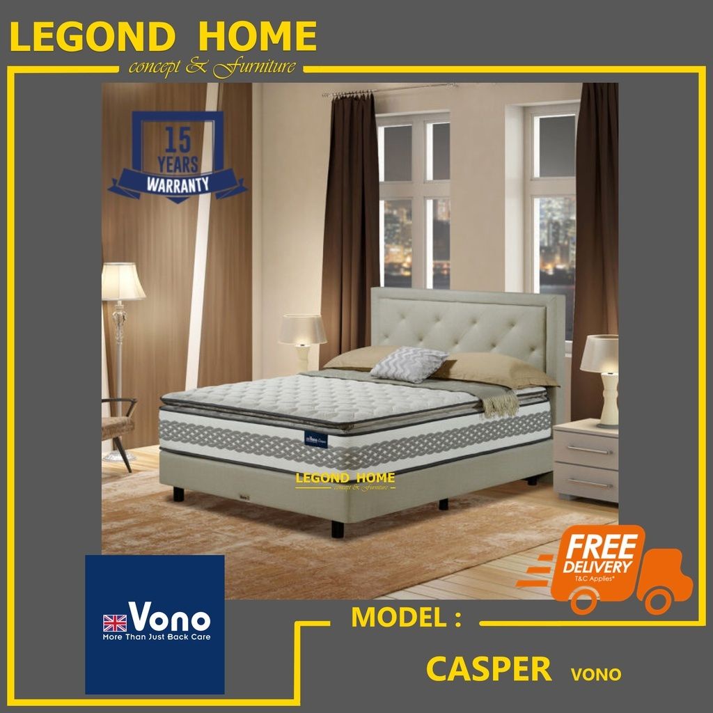 Vono / Casper / Natural Latex / Mattress / 13.5" / Free Pillow + Delivery WEST Malaysia / LEGOND