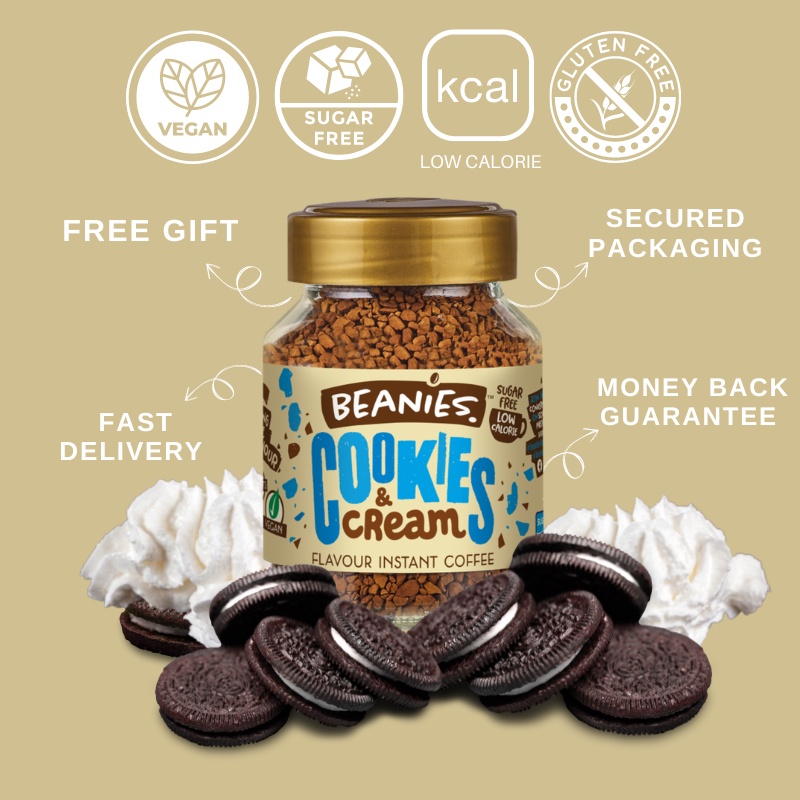 Beanies Instant Coffee Cookies & Cream Flavoured Coffee Coffee Halal