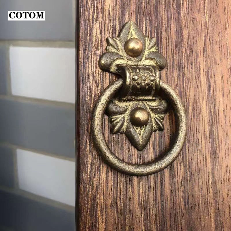 Old Door Ring Knocker Brass Bronze Knob for Classics Gate Round