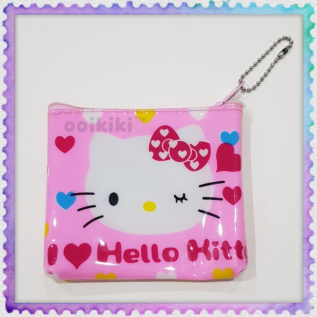 Hello Kitty coins pouch holder mini pink cute wallet Bag purse with zip ...