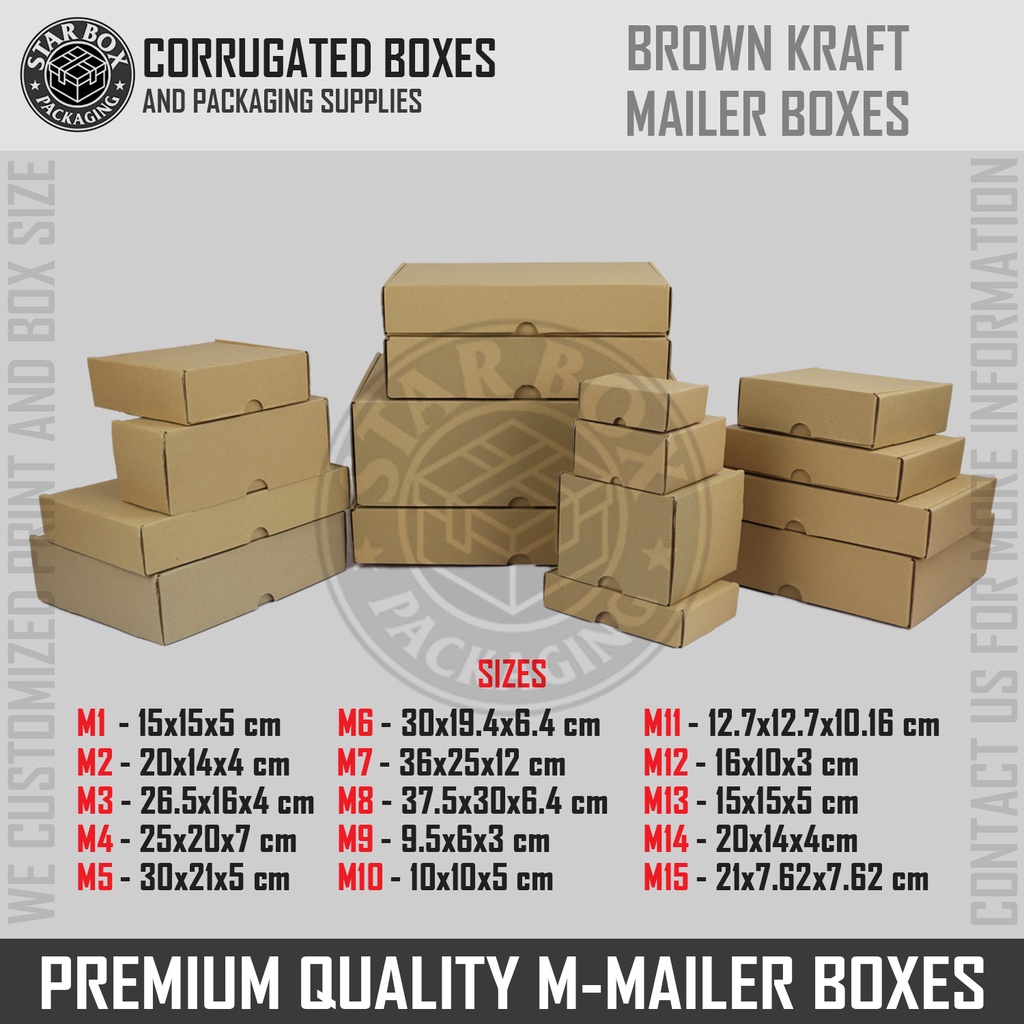 Starbox Premium M-Mailer Box ( Corrugated / Mailer / Brown Kraft / Gift ...