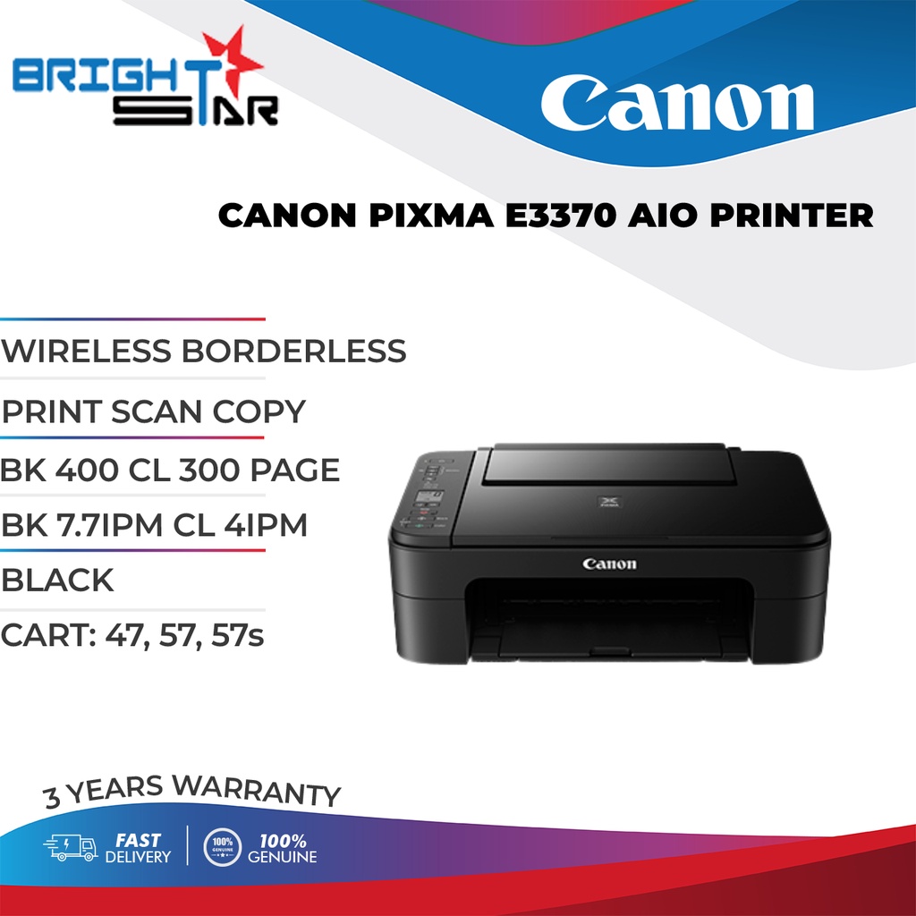 CANON PIXMA E3370 AIO PRINTER | Shopee Malaysia