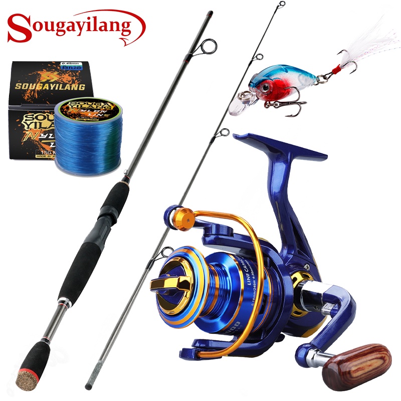 Sougayilang Spinning Fishing Rod (1.8M)+ Portable Fishing Reel Rod