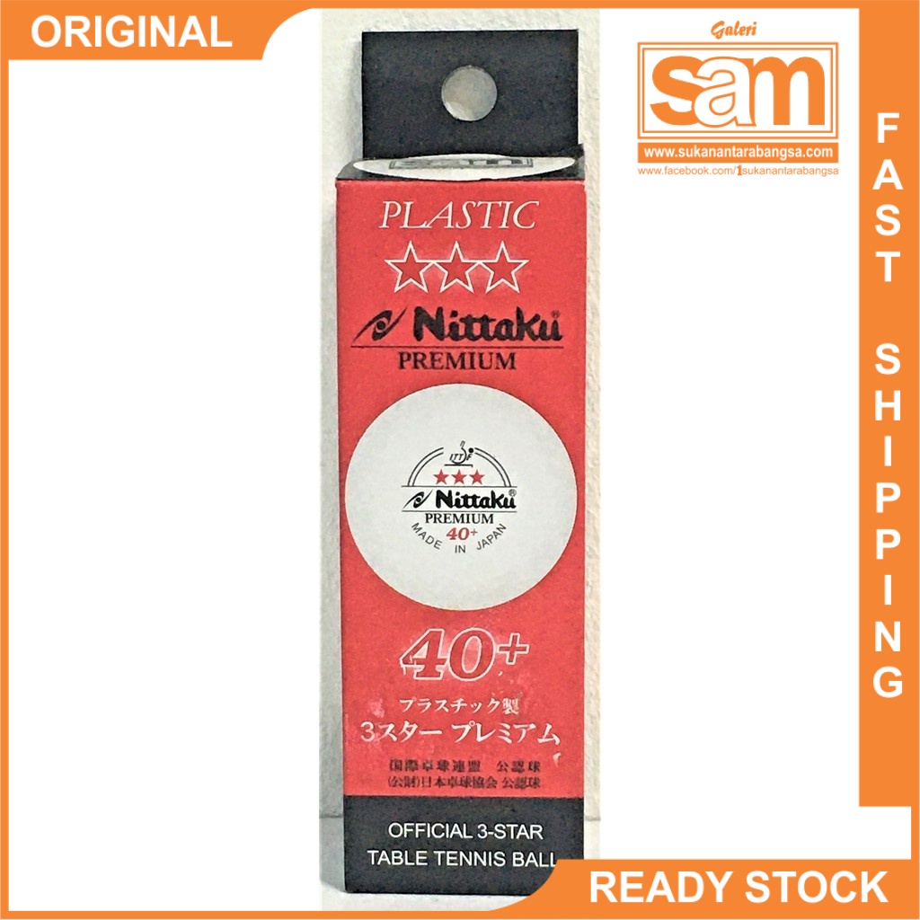 Nittaku Premium 40+ Table Tennis Ball (3 Stars) Premium Quality