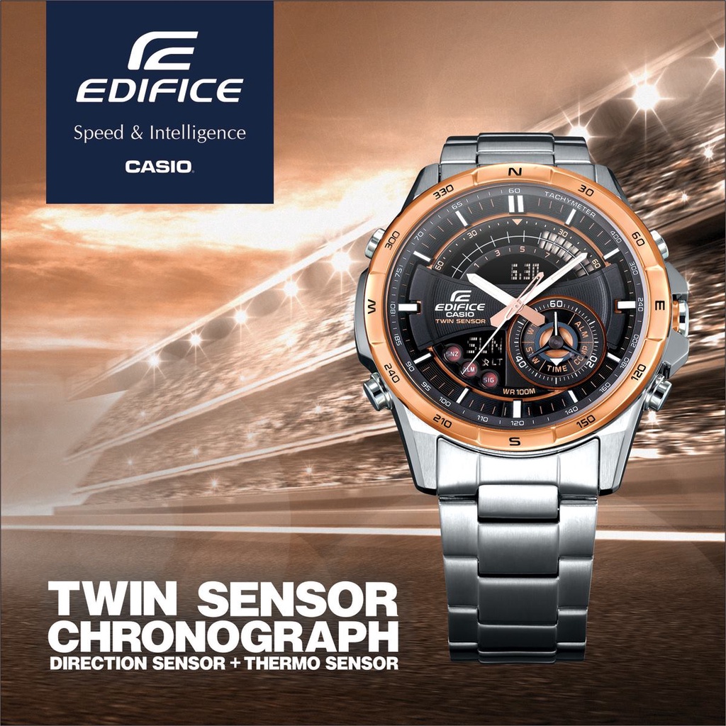 Casio Edifice ERA 200DB Twin Sensor Quartz Analog Digital Stainless Steel Band Men Watch Jam Tangan Lelaki Shopee Malaysia