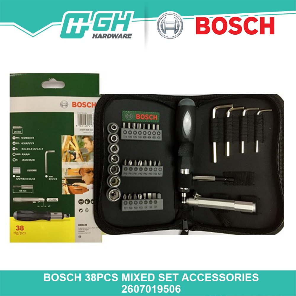 [ GH HARDWARE ] BOSCH 38 pcs Mixed Screwdriver Bits Set Hex Key
