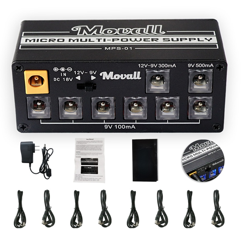 Movall MPS01 Guitar Pedal Power Supply 8 Isolated Output Anti