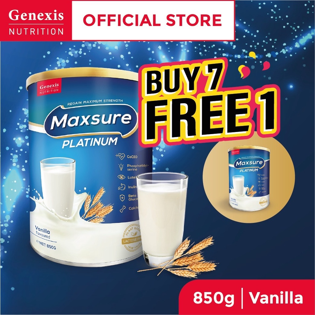 (BUY 7 FOC 1 TIN850G) Maxsure Platinum - Vanilla (850g) | Shopee Malaysia