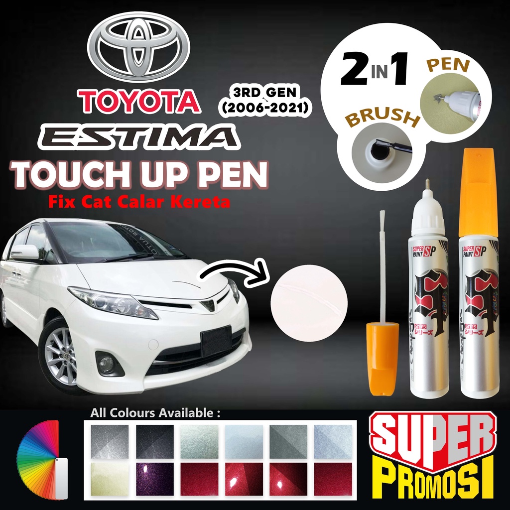 TOYOTA ESTIMA GEN 3 Touch Up Pen 2in1 Pen & Brush Scratch Repair Car ...