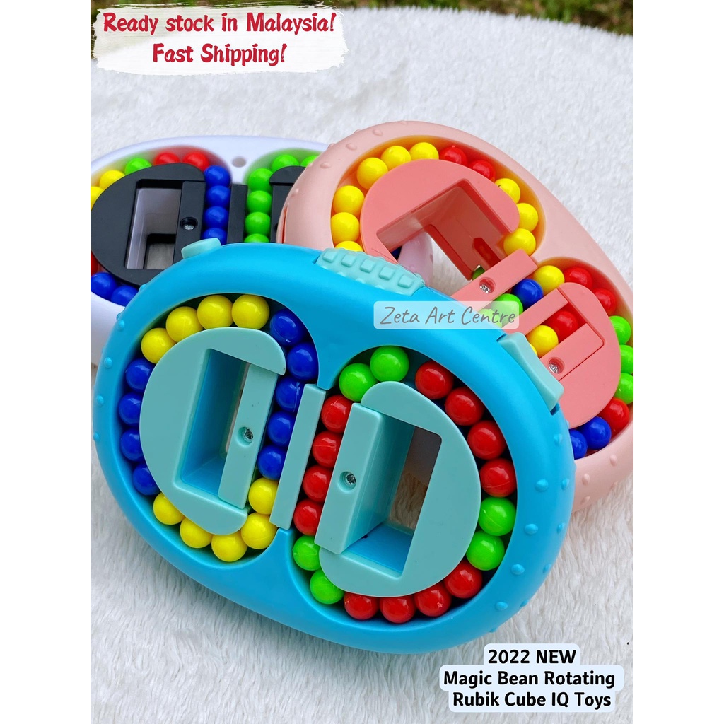 Super Fun Colorful Magic Beans Rotating Rubik Cube Fidget IQ Toys ...