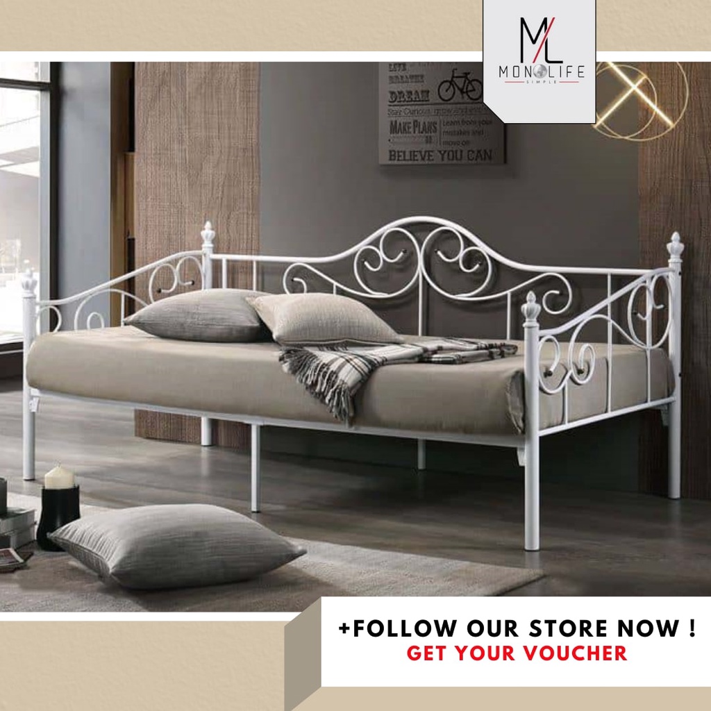 MONOLIFE DAY BED SINGLE METAL BED FRAME / KATIL BESI / SOFA BED