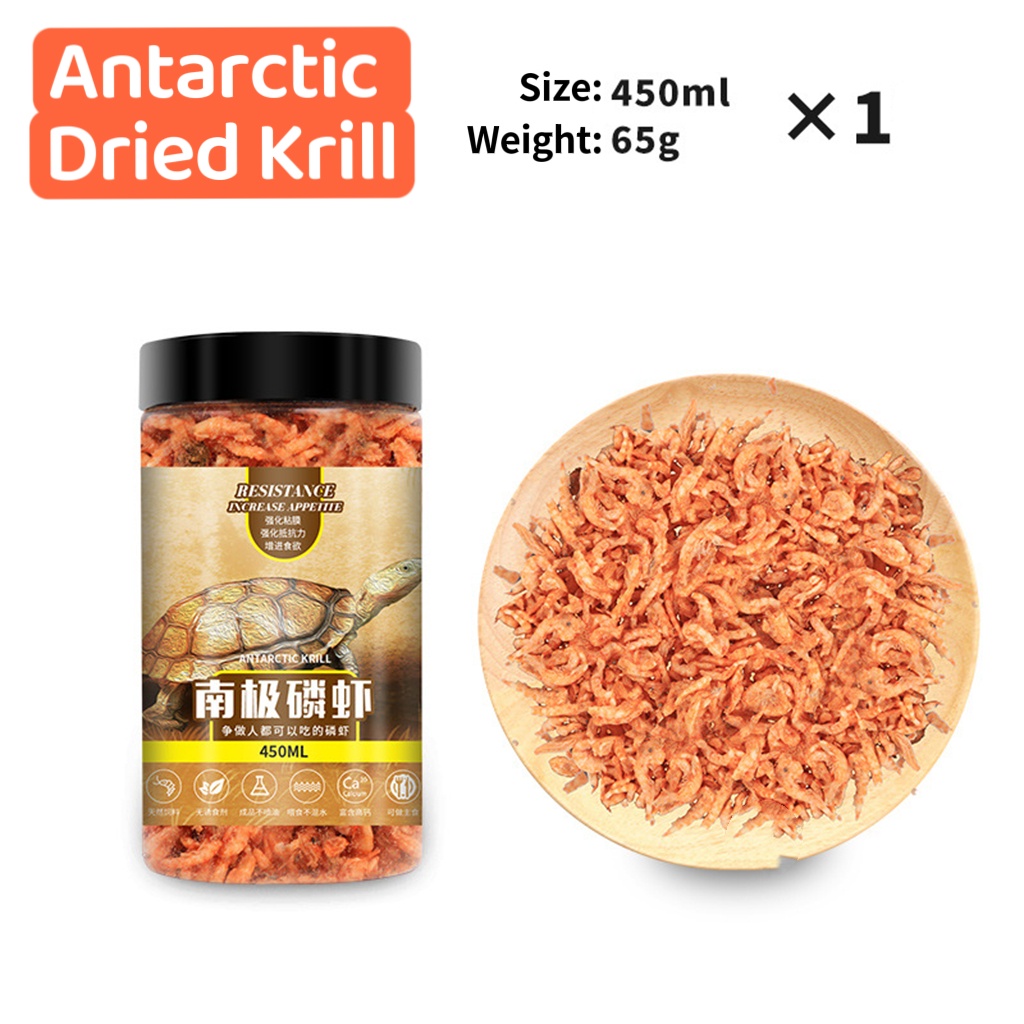 4in1 Turtle Food 450ml Turtle Pellets+Dried Krill+Dried Mealworm+Dried Fish Aquatic Turtle Food
