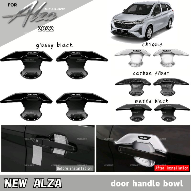 Vemart perodua new alza 2022 car handle bowl cover accessories alza ...